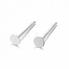 925 Sterling Silver Flat Pad  Stud Earring Findings STER-K167-045B-S-1