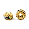 Brass Rhinestone Spacer Beads RB-A014-L6mm-28G-3