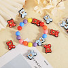 CHGCRAFT 16Pcs 2 Colors Bear with Heart Food Grade Eco-Friendly Silicone Beads SIL-CA0002-91-4
