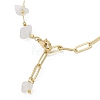 Natural White Moonstone Chip Bead & Brass Paperclip Chains Bracelets BJEW-JB12715-02-4