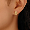 Elegant Vintage Gold Plated Stainless Steel Flower Stud Earrings for Women GU7632-1-1