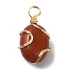 Natural Mixed Gemstone Copper Wire Wrapped Pendants PALLOY-JF02251-2