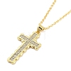 Brass Micro Pave Clear Cubic Zirconia Pendant Necklaces NJEW-Z035-03C-G-2