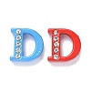 Spray Painted Zinc Alloy Slide Charms ALRI-WH0005-13D-2