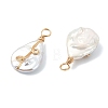 Natural Baroque Keshi Pearl Copper Wire Wrapped Pendants PALLOY-JF05723-2