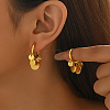 Stainless Steel Flat Round Chandelier Earrings X-JB5555-1