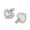 SHEGRACE Valentine's Day Brass Clear Cubic Zirconia Charms XGRQ3P366-571P-2