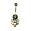 304 Stainless Steel Pave Colorful Cubic Zirconia Curved Barbell Belly Rings FS-WG9F3DF-02-1