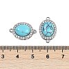 Synthetic Turquoise Oval Connector Charms KK-U043-50P-03-3