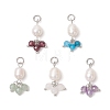 Natural Gemstone & Cultured Freshwater Pearl Pendants PALLOY-JF05142-02-1