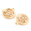 Brass Micro Pave Cubic Zirconia Charms KK-E090-37G-2