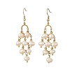 304 Stainless Steel & Natural Cultured Freshwater Pearl Beads Cluster Chandelier Earrings for Women EJEW-JE07467-3