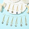 Shell Pearl & Abalone Shell/Paua Shell Dangle Earrings for Women EJEW-JE07328-1