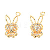 Brass Micro Pave Clear Cubic Zirconia Charms KK-N231-379-2