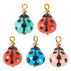 5Pcs Handmade Porcelain Pendants PALLOY-TAC0293-3