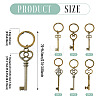 12Pcs 6 Styles Alloy Key Pendant Keychains KEYC-TA00041-3