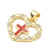 Religion Cross Brass Micro Pave Clear Cubic Zirconia Pendants CU-CBA83A6-03F-G-3