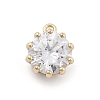 Brass Micro Pave Cubic Zirconia Pendants X-KK-M306-08G-1