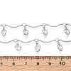 Brass Glass Scalloped Bar Chains CHC-T018-08P-3
