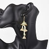 Jellyfish Acrylic & Glass Seed Bead Dangle Earrings EJEW-MZ00665-01-4