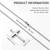 304 Stainless Steel Football Bible Verse Philippians 4:13 Cross Pendant Necklaces for Men WG7E31E-02-2