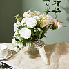 1Pc Plastic & Alloy & Polyester & Rhinestone Flower Bouquet Ribbon DIY-FG0010-32-4
