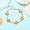 304 Stainless Steel Shell Shape Link Chain Bracelets for Women BJEW-JB13850-1