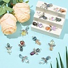 40Pcs 4 Styles Transparent Glass & Alloy Pendants PALLOY-YW00154-4
