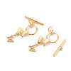 Brass Micro Pave Clear Cubic Zirconia Toggle Clasps KK-S354-292-NF-3