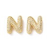 Rack Plating Brass Micro Pave Cubic Zirconia Slide Charms KK-C084-34G-N-1