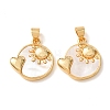 Brass with White Shell Pendants KK-CBA2F11-39G-1