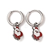 3 Pairs 3 Styles Christmas 304 Stainless Steel Hoop & Studs Earrings Set for Women EJEW-K279-12A-P-2