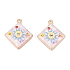 Printed Rack Plating Alloy Enamel Pendants ENAM-T020-05F-3