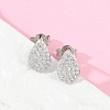 Teardrop Brass Micro Pave Clear Cubic Zirconia Stud Earrings EJEW-Z091-01P-3