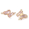 Brass Pave Faceted Glass Connector Charms X-FIND-Z020-04I-2