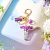 Alloy Resin Heart Keychains KEYC-TADJ0002-01G-T-4