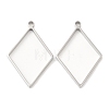 Non-Tarnish 304 Stainless Steel Open Back Bezel Rhombus Pendants STAS-Z040-02B-P-1