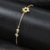 Brass Micro Pave Clear Cubic Zirconia Link Bracelets BJEW-E114-01A-G-1