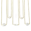 Natural Baroque Keshi Pearl Pendant 304 Stainless Steel Cable Chain Necklaces for Women NJEW-JN06225-3