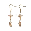 Natural Freshwater Shell Dangle Earrings EJEW-JE07509-3