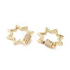 Brass Micro Pave Clear Cubic Zirconia Screw Carabiner Lock Charms KK-Z118-06G-02-2