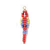 Glass Seed Beaded Pendants PALLOY-MZ01239-01-1