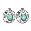 Synthetic Turquoise Oval Pendants G-Q165-03AS-09-1