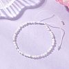 Natural Moonstone &  Electroplate Non-magnetic Synthetic HematiteRound Bead Braided Beaded Bracelets for Women BJEW-JB13434-03-1