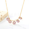 304 Stainless Steel Enamel Flower Bib Necklaces FS-WG58DA2-02-1