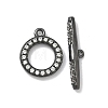 Brass Micro Pave Clear Cubic Zirconia Toggle Clasps KK-G548-26-2