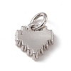 Brass Micro Pave Clear Cubic Zirconia Heart Charms ZIRC-F132-72P-2