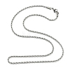 Tarnish Resistant 304 Stainless Steel Necklaces Unisex Rope Chain Necklaces NJEW-507L-10-3