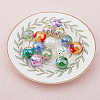 14Pcs 7 Colors AB Color Transparent Crackle Acrylic Round Beads OACR-FH0001-049-4