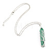 Synthetic Malachite Double Terminal Pointed Faceted Bullet Copper Wire Wrapped Tree of Life Pendant Alloy Chain Necklaces FS-WG07FDC-10-2